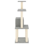 vidaXL Ansamblu pisici, stâlpi din funie sisal, gri deschis, 105 cm vidaXL Ansamblu pisici, stâlpi din funie sisal, gri deschis, 105 cm