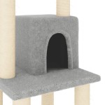 vidaXL Ansamblu pisici, stâlpi din funie sisal, gri deschis, 105 cm vidaXL Ansamblu pisici, stâlpi din funie sisal, gri deschis, 105 cm