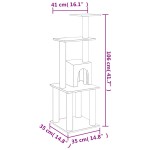 vidaXL Ansamblu pisici, stâlpi din funie sisal, gri deschis, 105 cm vidaXL Ansamblu pisici, stâlpi din funie sisal, gri deschis, 105 cm