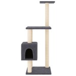 vidaXL Ansamblu pisici cu stâlpi din funie de sisal, gri închis 104 cm vidaXL Ansamblu pisici cu stâlpi din funie de sisal, gri închis 104 cm