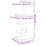 vidaXL Ansamblu pisici cu stâlpi din funie de sisal, gri închis 104 cm vidaXL Ansamblu pisici cu stâlpi din funie de sisal, gri închis 104 cm