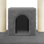 vidaXL Ansamblu pisici cu stâlpi din funie de sisal, gri închis 110 cm vidaXL Ansamblu pisici cu stâlpi din funie de sisal, gri închis 110 cm