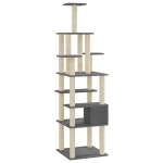 vidaXL Ansamblu pisici, stâlpi din funie sisal, gri închis, 183 cm vidaXL Ansamblu pisici, stâlpi din funie sisal, gri închis, 183 cm