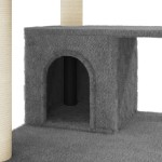 vidaXL Ansamblu pisici, stâlpi din funie sisal, gri închis, 183 cm vidaXL Ansamblu pisici, stâlpi din funie sisal, gri închis, 183 cm