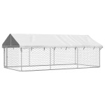 vidaXL Padoc pentru câini de exterior, cu acoperiș, 400x200x150 cm vidaXL Padoc pentru câini de exterior, cu acoperiș, 400x200x150 cm