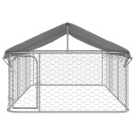 vidaXL Padoc pentru câini de exterior, cu acoperiș, 400x200x150 cm vidaXL Padoc pentru câini de exterior, cu acoperiș, 400x200x150 cm