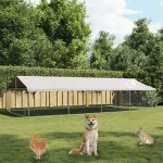 vidaXL Padoc pentru câini de exterior, cu acoperiș, 600x300x150 cm vidaXL Padoc pentru câini de exterior, cu acoperiș, 600x300x150 cm