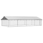 vidaXL Padoc pentru câini de exterior, cu acoperiș, 600x300x150 cm vidaXL Padoc pentru câini de exterior, cu acoperiș, 600x300x150 cm