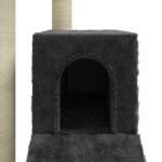 vidaXL Ansamblu pisici cu stâlpi din funie de sisal, gri închis, 92 cm