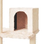 vidaXL Ansamblu de pisici cu stâlpi din funie de sisal, crem, 119 cm vidaXL Ansamblu de pisici cu stâlpi din funie de sisal, crem, 119 cm