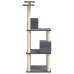 vidaXL Ansamblu pisici cu stâlpi din funie de sisal, gri închis 141 cm vidaXL Ansamblu pisici cu stâlpi din funie de sisal, gri închis 141 cm