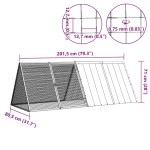 vidaXL Cușcă pentru iepuri antracit 201,5x80,5x71 cm oțel galvanizat