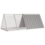 vidaXL Cușcă pentru iepuri, gri, 201,5x80,5x71 cm, oțel galvanizat vidaXL Cușcă pentru iepuri, gri, 201,5x80,5x71 cm, oțel galvanizat