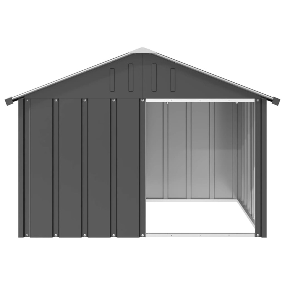 vidaXL Casă pentru câini antracit 116,5x103x81,5 cm oțel galvanizat