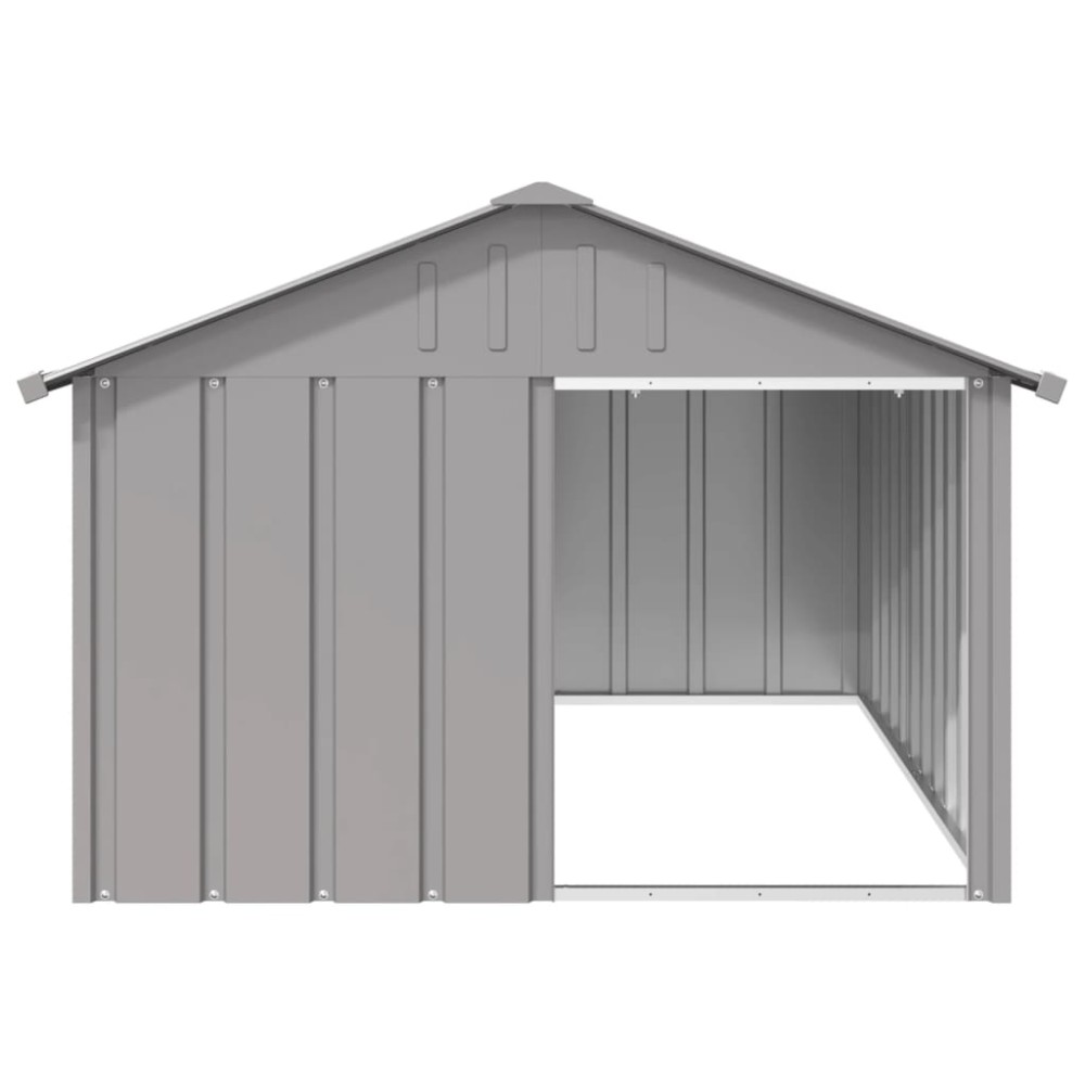 vidaXL Casă pentru câini, gri, 116,5x153x81,5 cm, oțel galvanizat