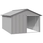 vidaXL Casă pentru câini, gri, 116,5x153x81,5 cm, oțel galvanizat vidaXL Casă pentru câini, gri, 116,5x153x81,5 cm, oțel galvanizat