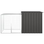 vidaXL Coteț pentru păsări, antracit, 200x91x100 cm, oțel galvanizat