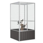 vidaXL Colivie pentru păsări antracit 111x107x211,5 cm oțel galvanizat vidaXL Colivie pentru păsări antracit 111x107x211,5 cm oțel galvanizat
