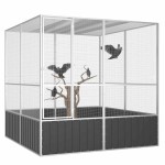 vidaXL Colivie păsări antracit 213,5x217,5x211,5 cm oțel galvanizat vidaXL Colivie păsări antracit 213,5x217,5x211,5 cm oțel galvanizat