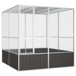 vidaXL Colivie păsări antracit 213,5x217,5x211,5 cm oțel galvanizat vidaXL Colivie păsări antracit 213,5x217,5x211,5 cm oțel galvanizat