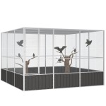 vidaXL Colivie păsări antracit 302,5x324,5x211,5 cm cm oțel galvanizat vidaXL Colivie păsări antracit 302,5x324,5x211,5 cm cm oțel galvanizat