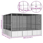 vidaXL Colivie păsări antracit 302,5x324,5x211,5 cm cm oțel galvanizat vidaXL Colivie păsări antracit 302,5x324,5x211,5 cm cm oțel galvanizat