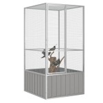vidaXL Colivie pentru păsări gri 111x107x211,5 cm oțel galvanizat vidaXL Colivie pentru păsări gri 111x107x211,5 cm oțel galvanizat
