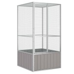 vidaXL Colivie pentru păsări gri 111x107x211,5 cm oțel galvanizat vidaXL Colivie pentru păsări gri 111x107x211,5 cm oțel galvanizat