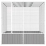 vidaXL Colivie pentru păsări gri 213,5x217,5x211,5 cm oțel galvanizat vidaXL Colivie pentru păsări gri 213,5x217,5x211,5 cm oțel galvanizat