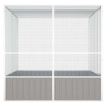 vidaXL Colivie pentru păsări gri 213,5x217,5x211,5 cm oțel galvanizat vidaXL Colivie pentru păsări gri 213,5x217,5x211,5 cm oțel galvanizat