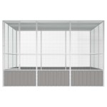 vidaXL Colivie pentru păsări gri 302,5x324,5x211,5 cm oțel galvanizat vidaXL Colivie pentru păsări gri 302,5x324,5x211,5 cm oțel galvanizat