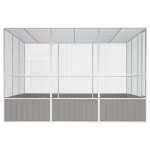 vidaXL Colivie pentru păsări gri 302,5x324,5x211,5 cm oțel galvanizat vidaXL Colivie pentru păsări gri 302,5x324,5x211,5 cm oțel galvanizat