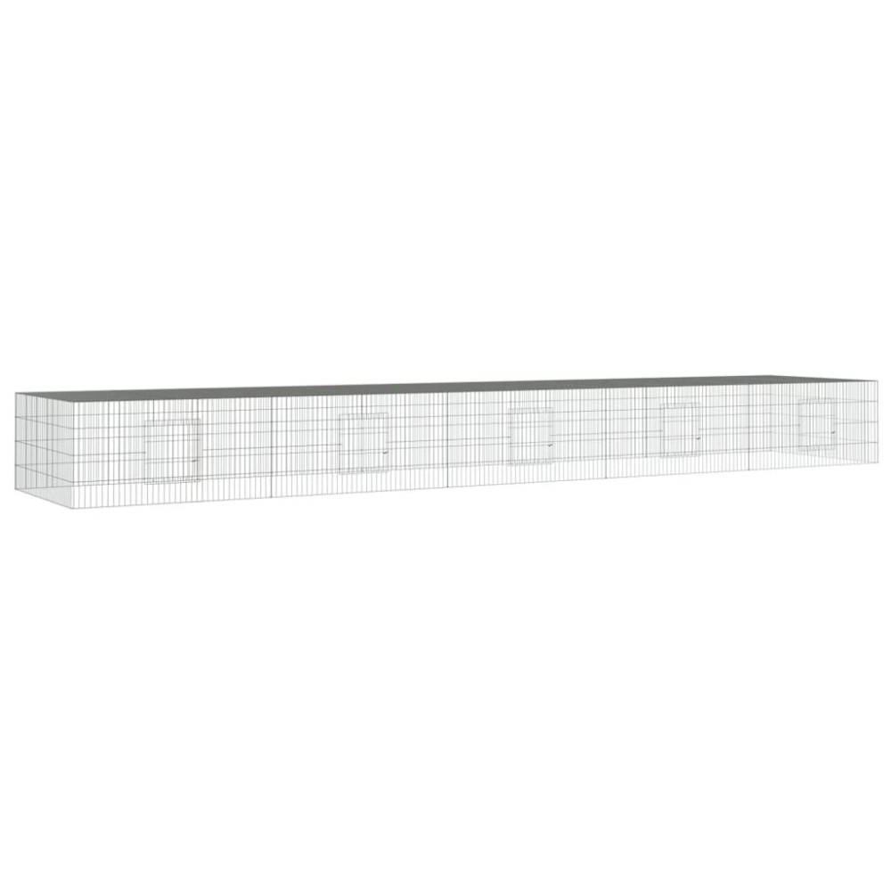 vidaXL Cușcă pentru iepuri, 5 panouri, 541x109x54 cm, fier galvanizat