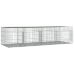 vidaXL Cușcă pentru iepuri, 4 panouri, 217x79x54 cm, fier galvanizat
