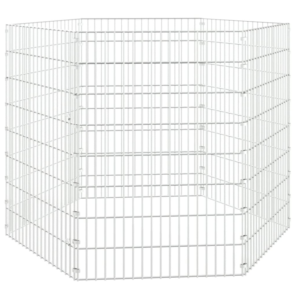 vidaXL Adăpost pentru animale cu 6 panouri, 54x80 cm, fier galvanizat
