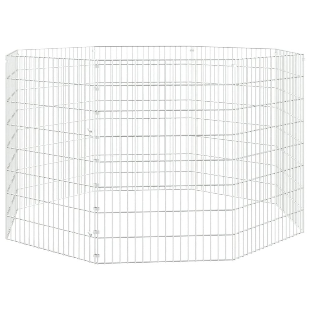 vidaXL Adăpost pentru animale cu 8 panouri, 54x80 cm, fier galvanizat