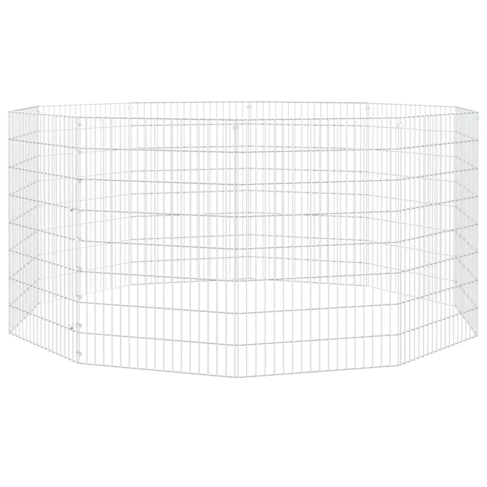 vidaXL Adăpost pentru animale cu 10 panouri, 54x80 cm, fier galvanizat
