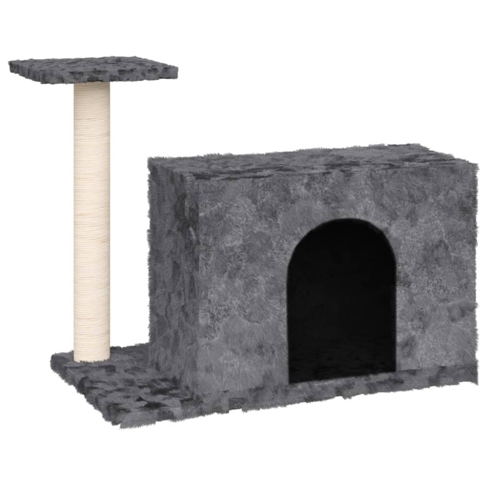 vidaXL Ansamblu pisici cu stâlp din funie de sisal, gri închis, 51 cm