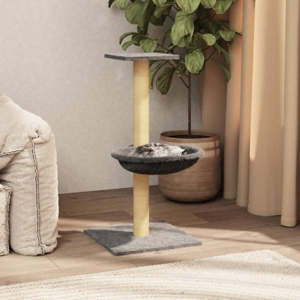 vidaXL Ansamblu de pisici, stâlp din funie sisal, gri deschis, 74 cm