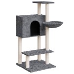 vidaXL Ansamblu pisici, stâlpi din funie sisal, gri închis, 108,5 cm vidaXL Ansamblu pisici, stâlpi din funie sisal, gri închis, 108,5 cm