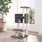 vidaXL Ansamblu pisici, stâlpi din funie sisal, gri închis, 108,5 cm vidaXL Ansamblu pisici, stâlpi din funie sisal, gri închis, 108,5 cm
