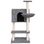 vidaXL Ansamblu pisici, stâlpi din funie sisal, gri închis, 108,5 cm vidaXL Ansamblu pisici, stâlpi din funie sisal, gri închis, 108,5 cm