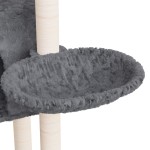 vidaXL Ansamblu pisici, stâlpi din funie sisal, gri închis, 108,5 cm vidaXL Ansamblu pisici, stâlpi din funie sisal, gri închis, 108,5 cm