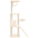 vidaXL Ansamblu de pisici cu stâlpi din funie de sisal, crem, 131 cm vidaXL Ansamblu de pisici cu stâlpi din funie de sisal, crem, 131 cm