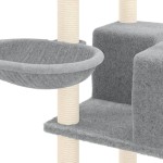 vidaXL Ansamblu de pisici, stâlpi din funie sisal, gri deschis, 167 cm vidaXL Ansamblu de pisici, stâlpi din funie sisal, gri deschis, 167 cm
