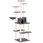 vidaXL Ansamblu de pisici, stâlpi din funie sisal, gri închis, 167 cm vidaXL Ansamblu de pisici, stâlpi din funie sisal, gri închis, 167 cm