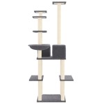 vidaXL Ansamblu de pisici, stâlpi din funie sisal, gri închis, 167 cm vidaXL Ansamblu de pisici, stâlpi din funie sisal, gri închis, 167 cm