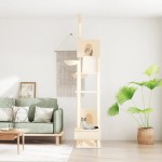 vidaXL Ansamblu pisici din podea până la tavan, crem, 277-303 cm vidaXL Ansamblu pisici din podea până la tavan, crem, 277-303 cm