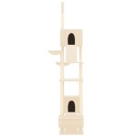 vidaXL Ansamblu pisici din podea până la tavan, crem, 277-303 cm vidaXL Ansamblu pisici din podea până la tavan, crem, 277-303 cm