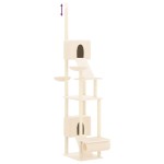 vidaXL Ansamblu pisici din podea până la tavan, crem, 277-303 cm vidaXL Ansamblu pisici din podea până la tavan, crem, 277-303 cm